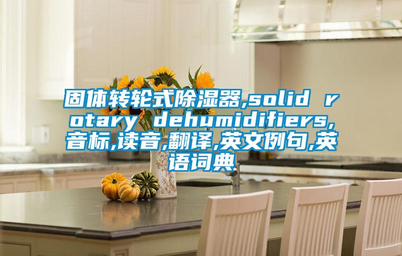 固體轉(zhuǎn)輪式除濕器,solid rotary dehumidifiers,音標(biāo),讀音,翻譯,英文例句,英語(yǔ)詞典