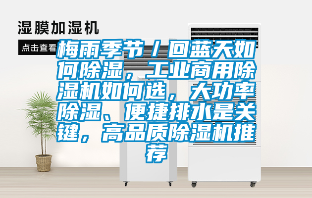 梅雨季節(jié)／回藍天如何除濕，工業(yè)商用除濕機如何選，大功率除濕、便捷排水是關鍵，高品質除濕機推薦